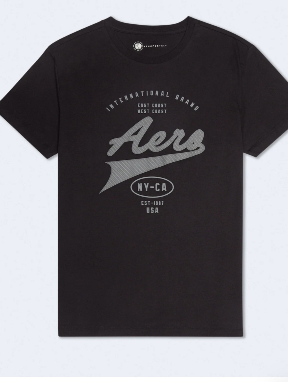Aeropostale T-shirt  Black Short-Sleeve 'Aero' Graphic Tee 6281 007